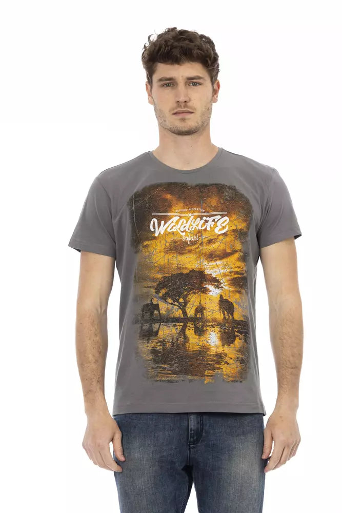 Graues Baumwoll-T-Shirt für Herren