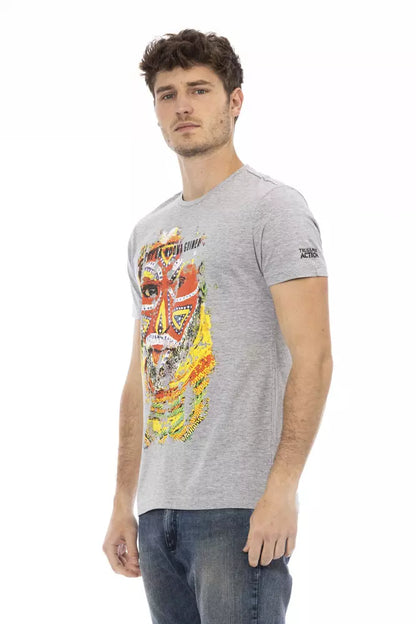 Gray Cotton Men T-Shirt