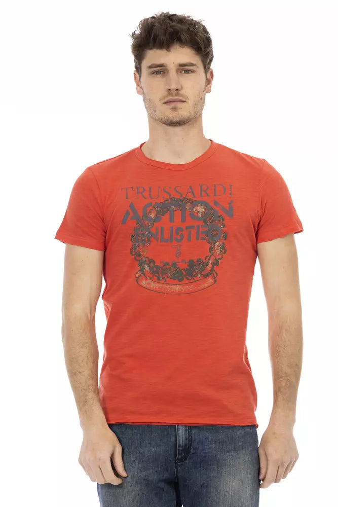 Red Cotton Men T-Shirt