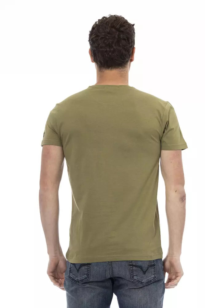 Green Cotton Men T-Shirt