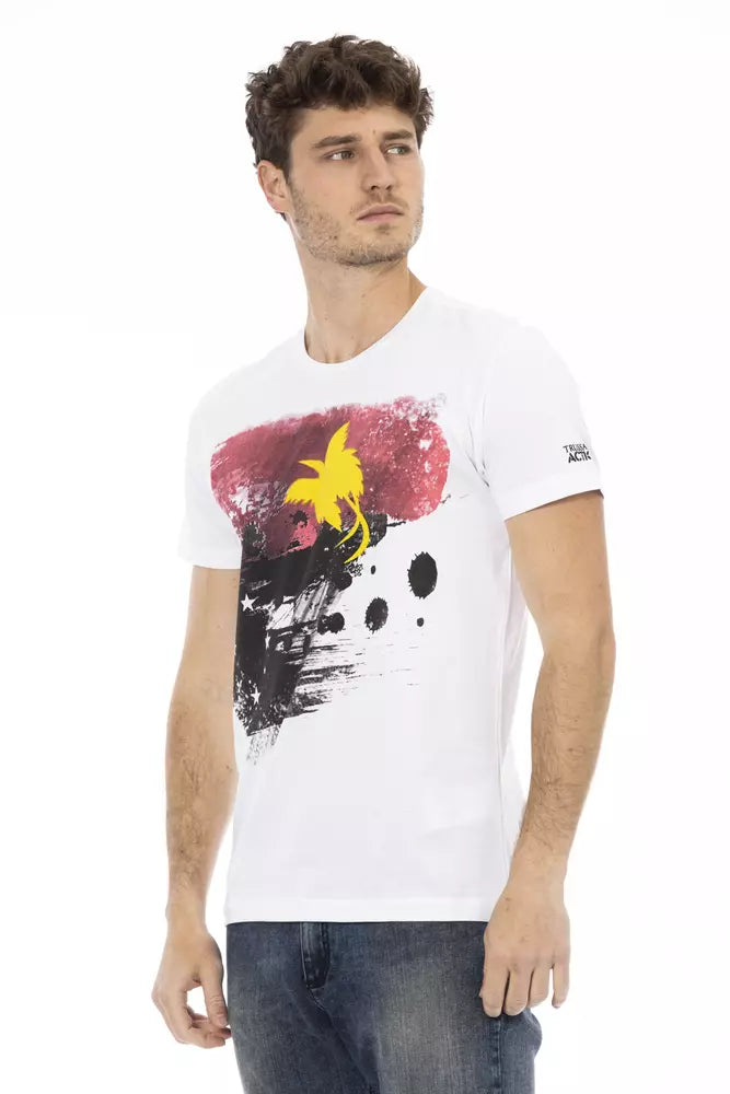 White Cotton Men T-Shirt