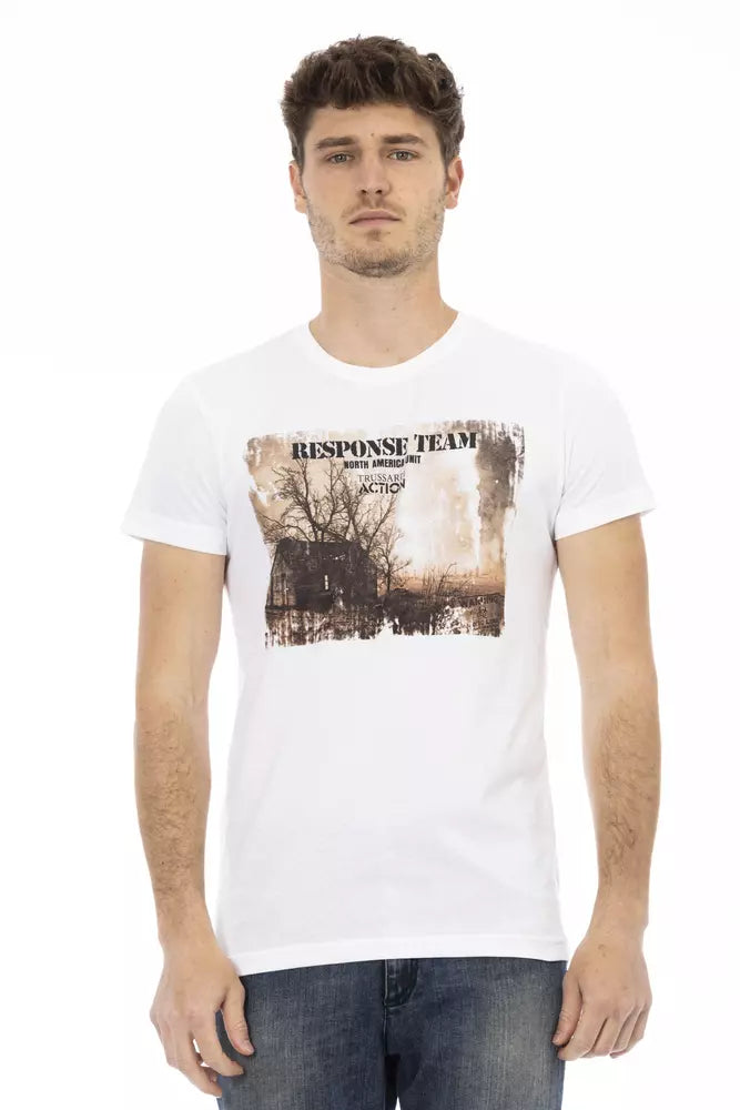 Weißes Baumwoll-T-Shirt für Herren