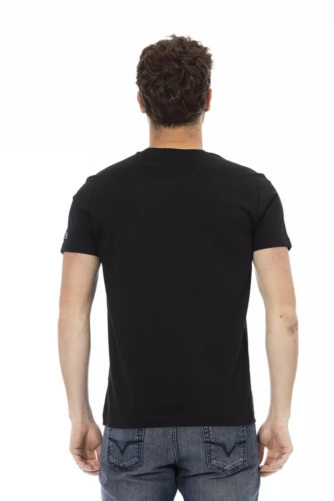 Black Cotton Men T-Shirt