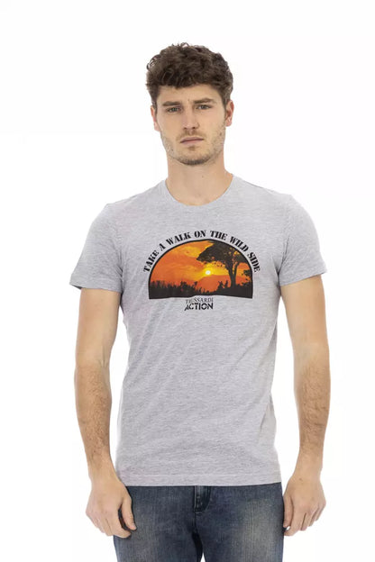 Graues Baumwoll-T-Shirt für Herren