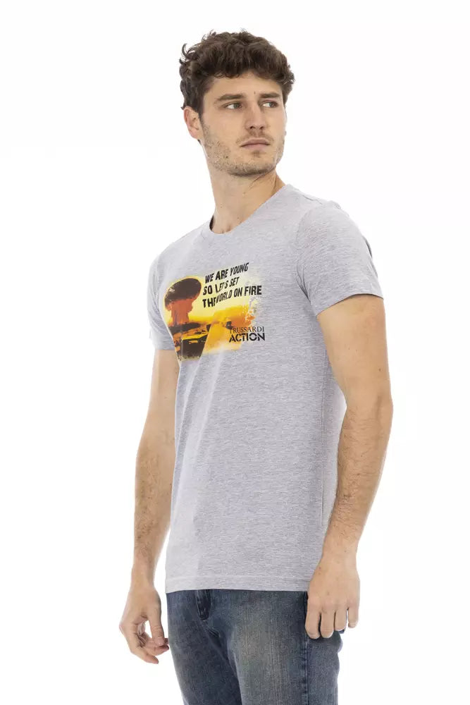 Graues Baumwoll-T-Shirt für Herren