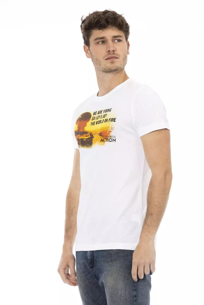 Weißes Baumwoll-T-Shirt für Herren