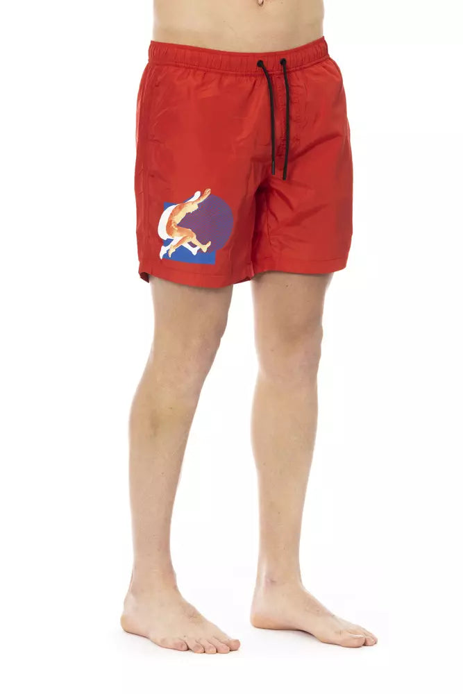 Rote Badeshorts aus Polyester für Herren