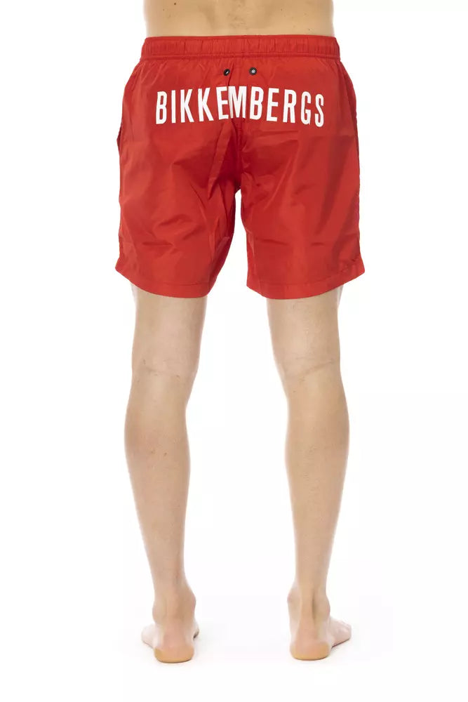 Rote Badeshorts aus Polyester für Herren