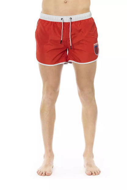 Rote Badeshorts aus Polyester für Herren