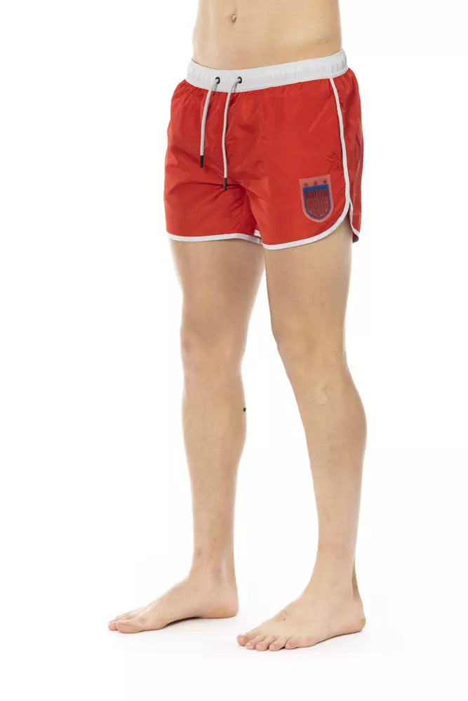 Rote Badeshorts aus Polyester für Herren