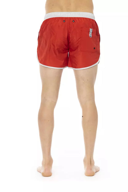 Rote Badeshorts aus Polyester für Herren