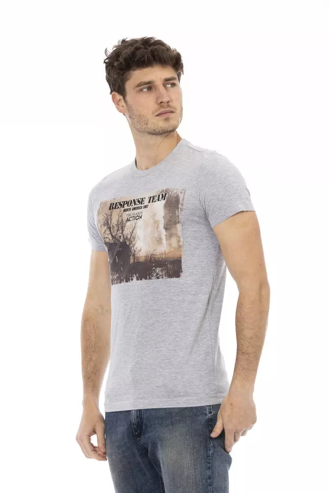 Graues Baumwoll-T-Shirt für Herren