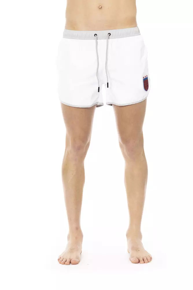 Weiße Badeshorts aus Polyester für Herren