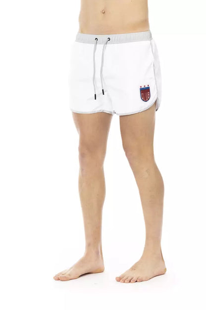 Weiße Badeshorts aus Polyester für Herren