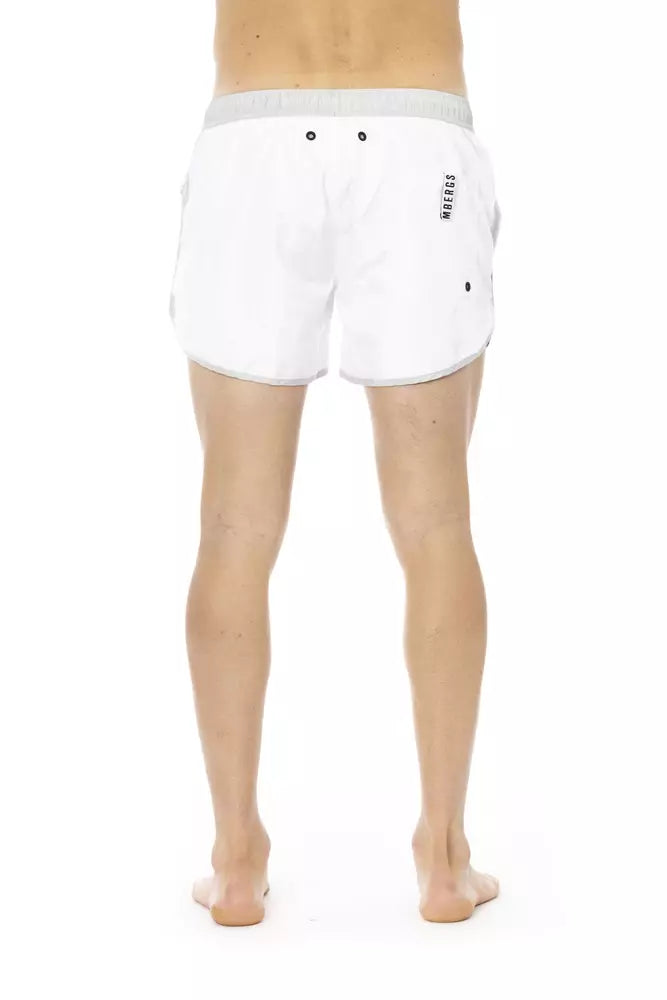 Weiße Badeshorts aus Polyester für Herren