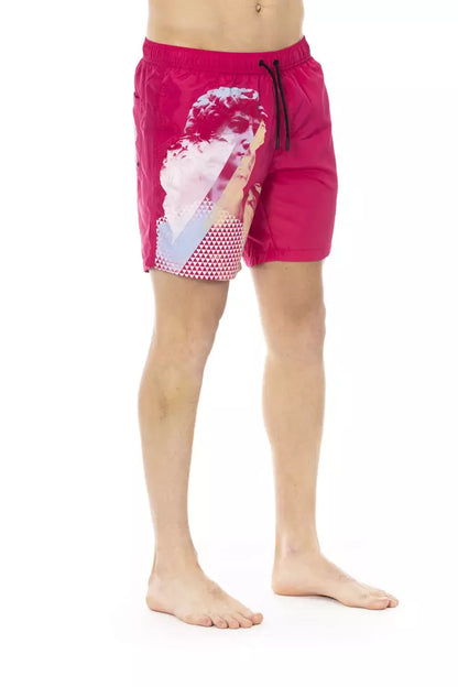 Fuchsia Polyester Herren Badeshorts