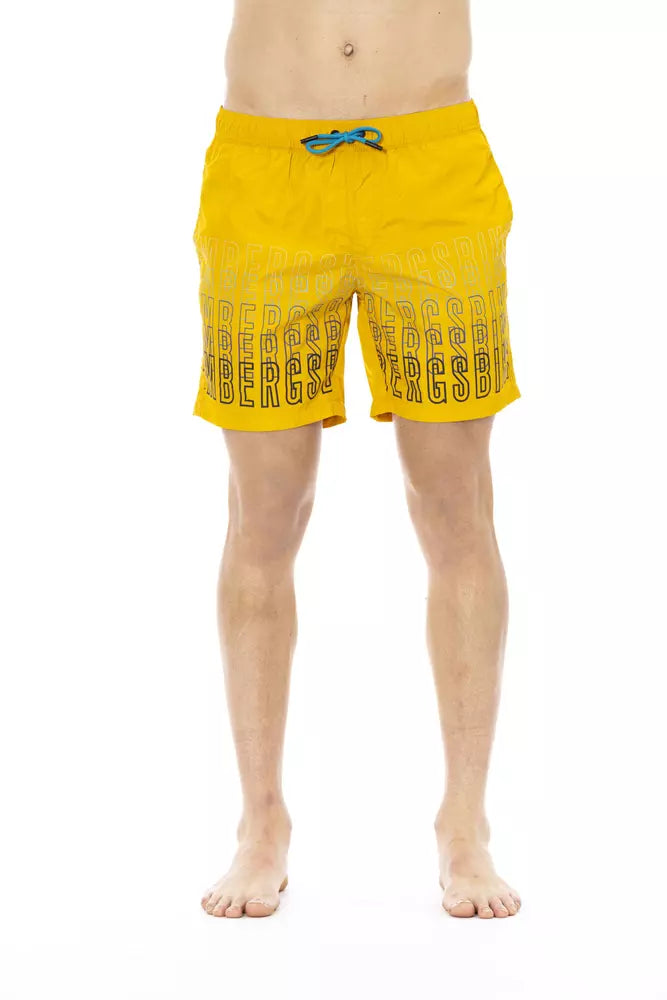 Gelbe Badeshorts aus Polyester für Herren