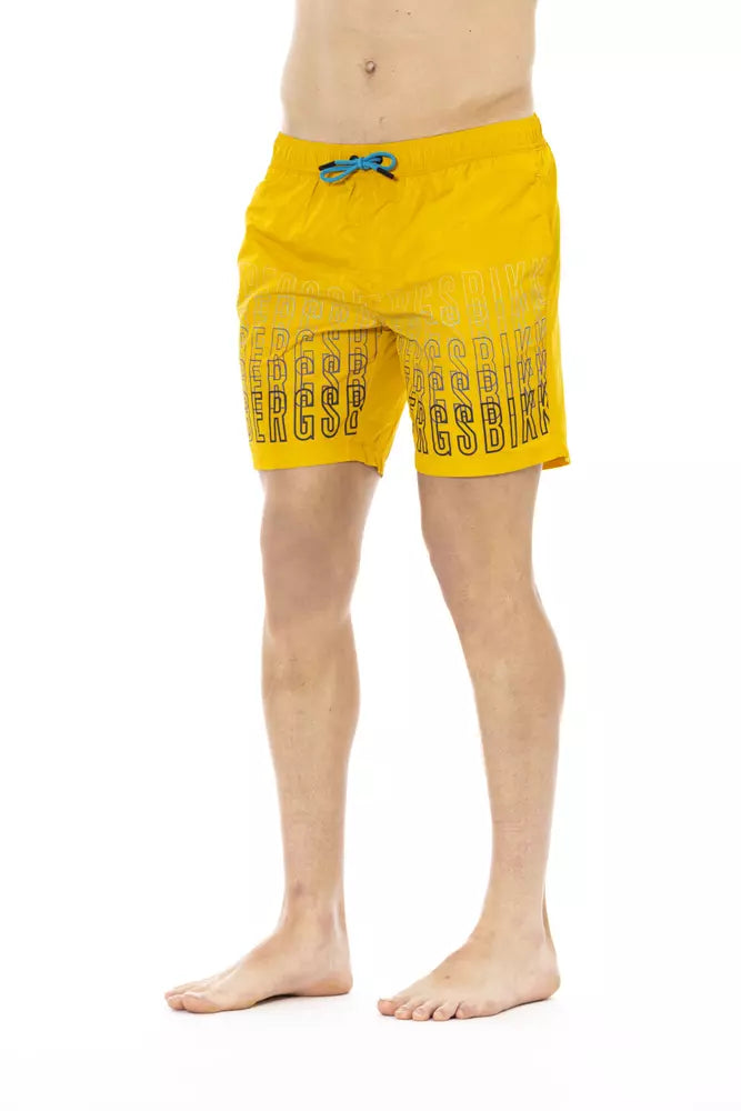 Gelbe Badeshorts aus Polyester für Herren