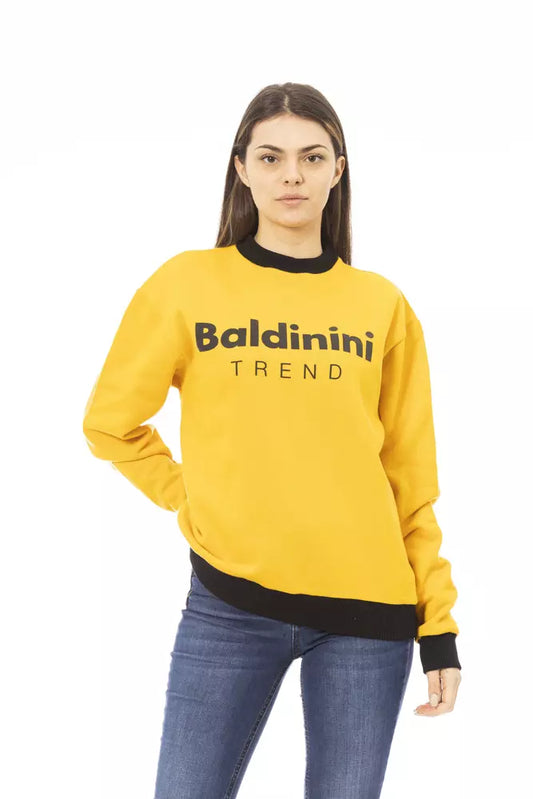 Gelber Baumwollpullover für Damen