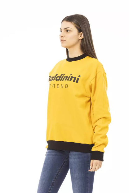 Gelber Baumwollpullover für Damen