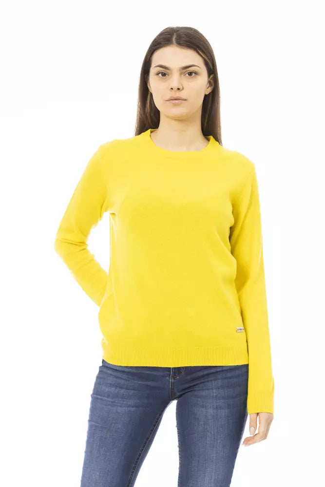 Gelber Wollpullover für Damen