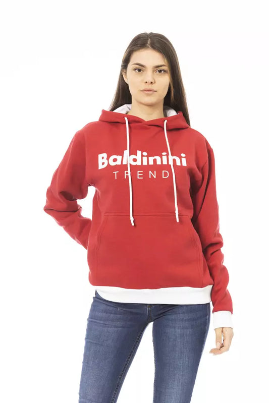 Roter Kapuzenpullover aus Baumwolle für Damen