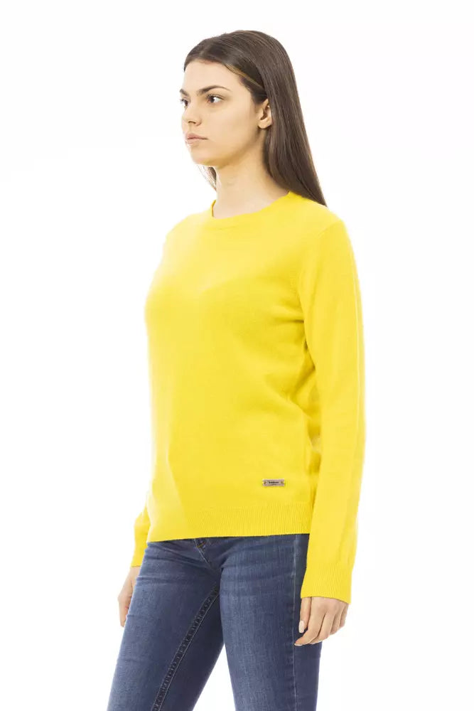 Gelber Wollpullover für Damen