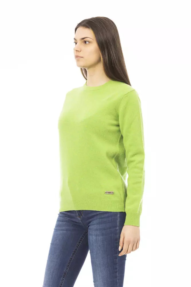 Grüner Wollpullover für Damen