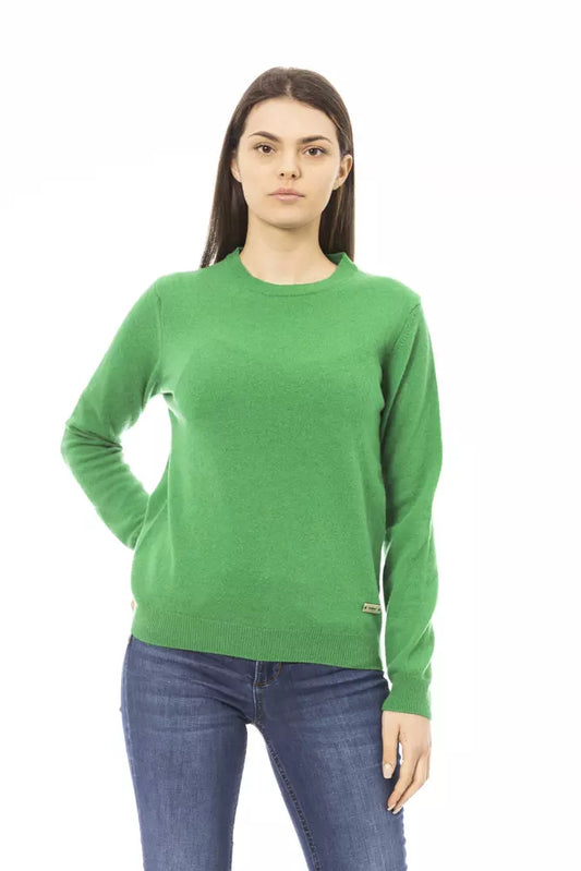 Grüner Wollpullover für Damen