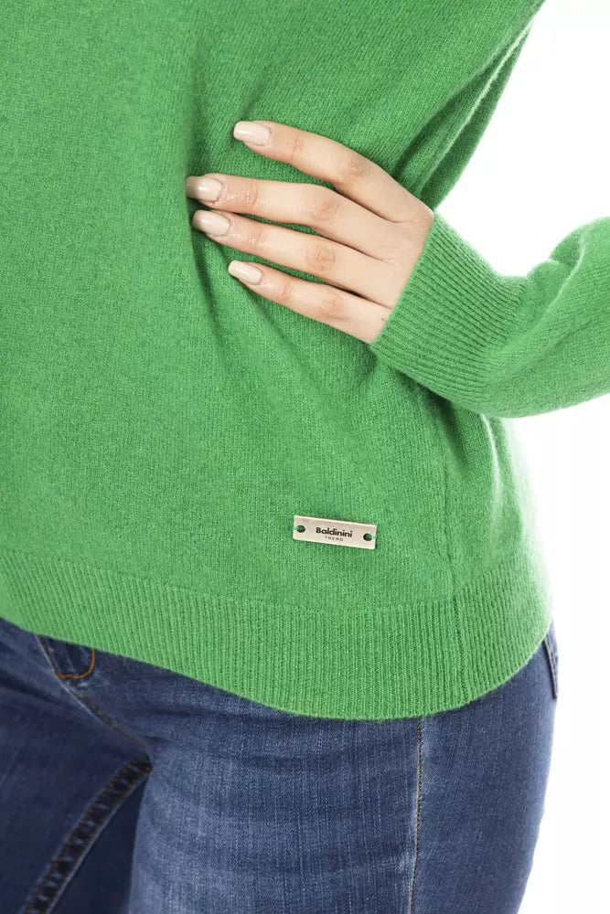 Grüner Wollpullover für Damen