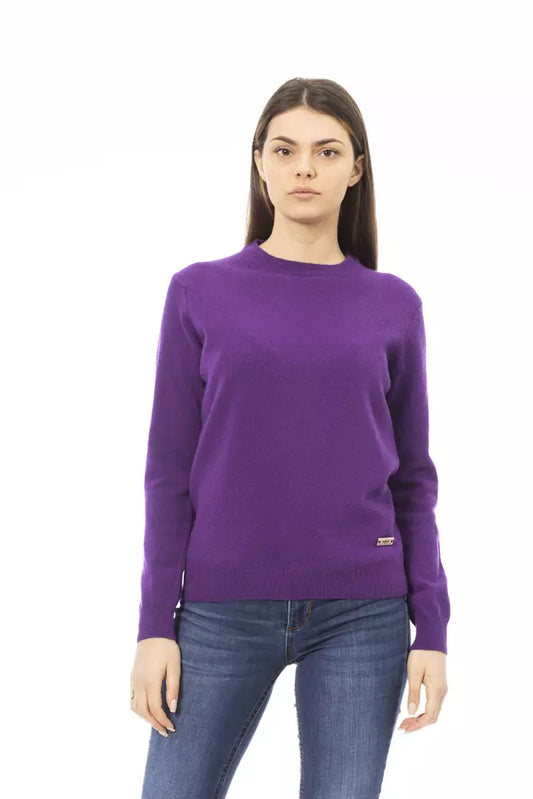 Lila Wollpullover für Damen