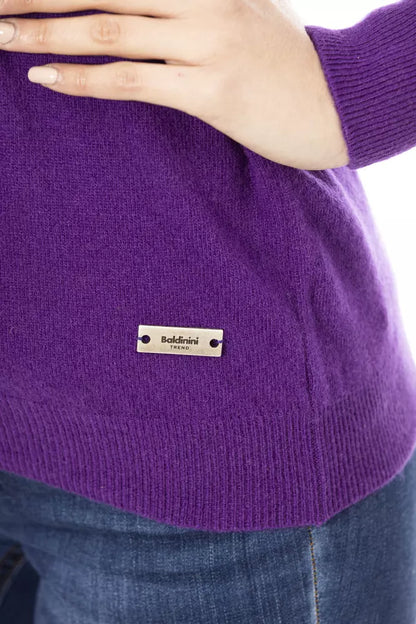 Lila Wollpullover für Damen