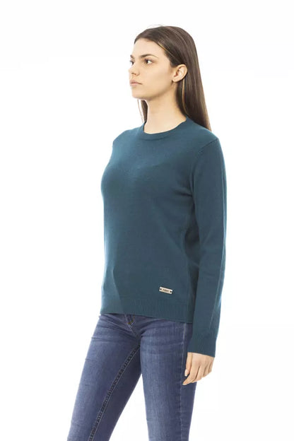 Grüner Wollpullover für Damen