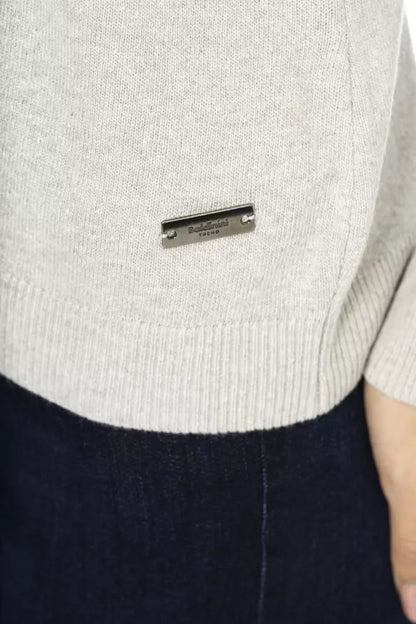 Grauer Wollpullover für Damen