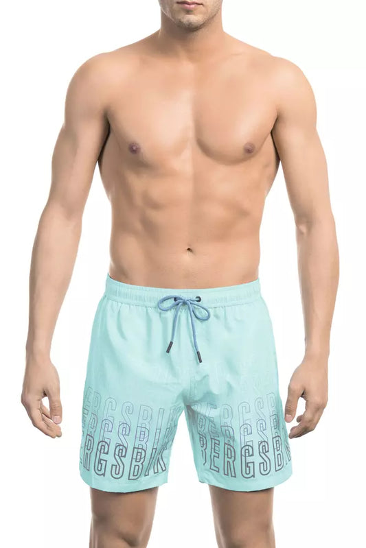 Hellblaue Badeshorts aus Polyester für Herren