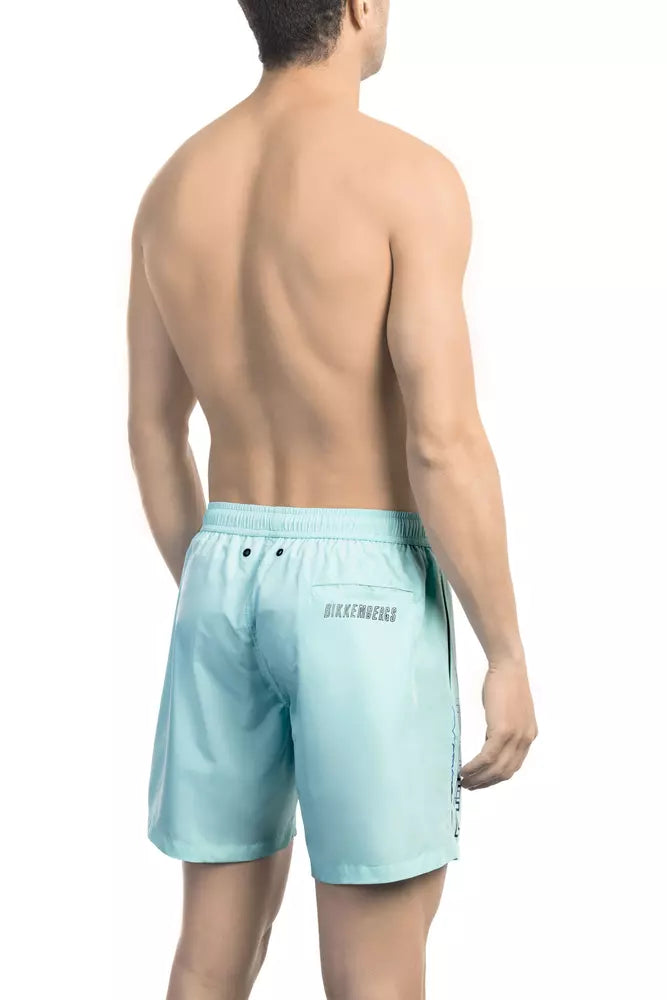 Hellblaue Badeshorts aus Polyester für Herren