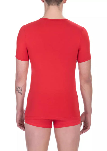 Rotes Baumwoll-T-Shirt für Herren