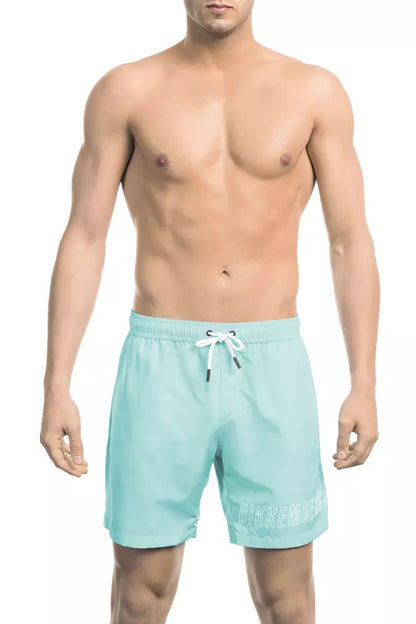 Hellblaue Badeshorts aus Polyester für Herren