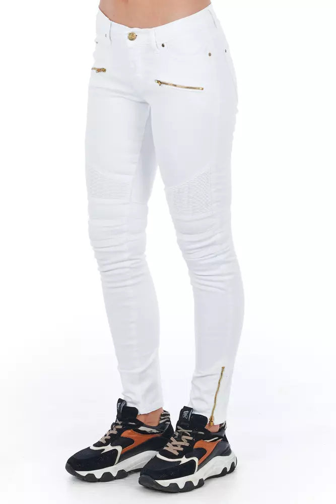 Weiße Baumwolljeans für Damen