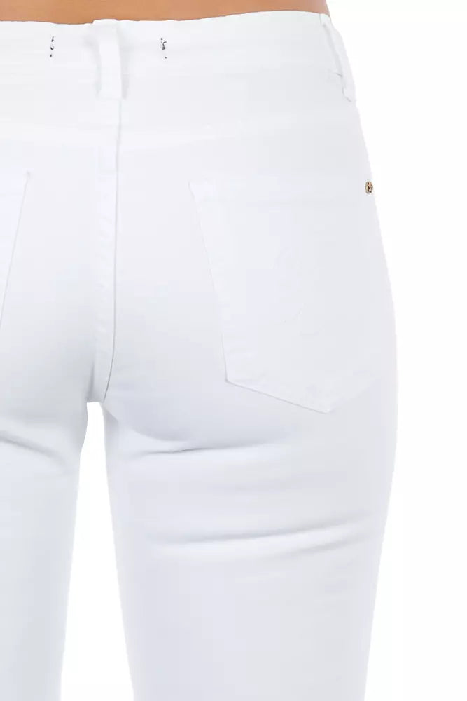 Weiße Baumwolljeans für Damen