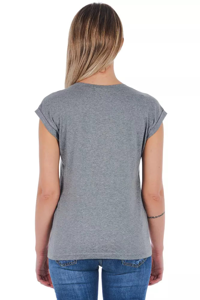 Gray Cotton Women T-Shirt