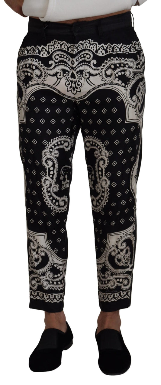 Elegante Hose aus Seide und Baumwolle mit Bandana-Print