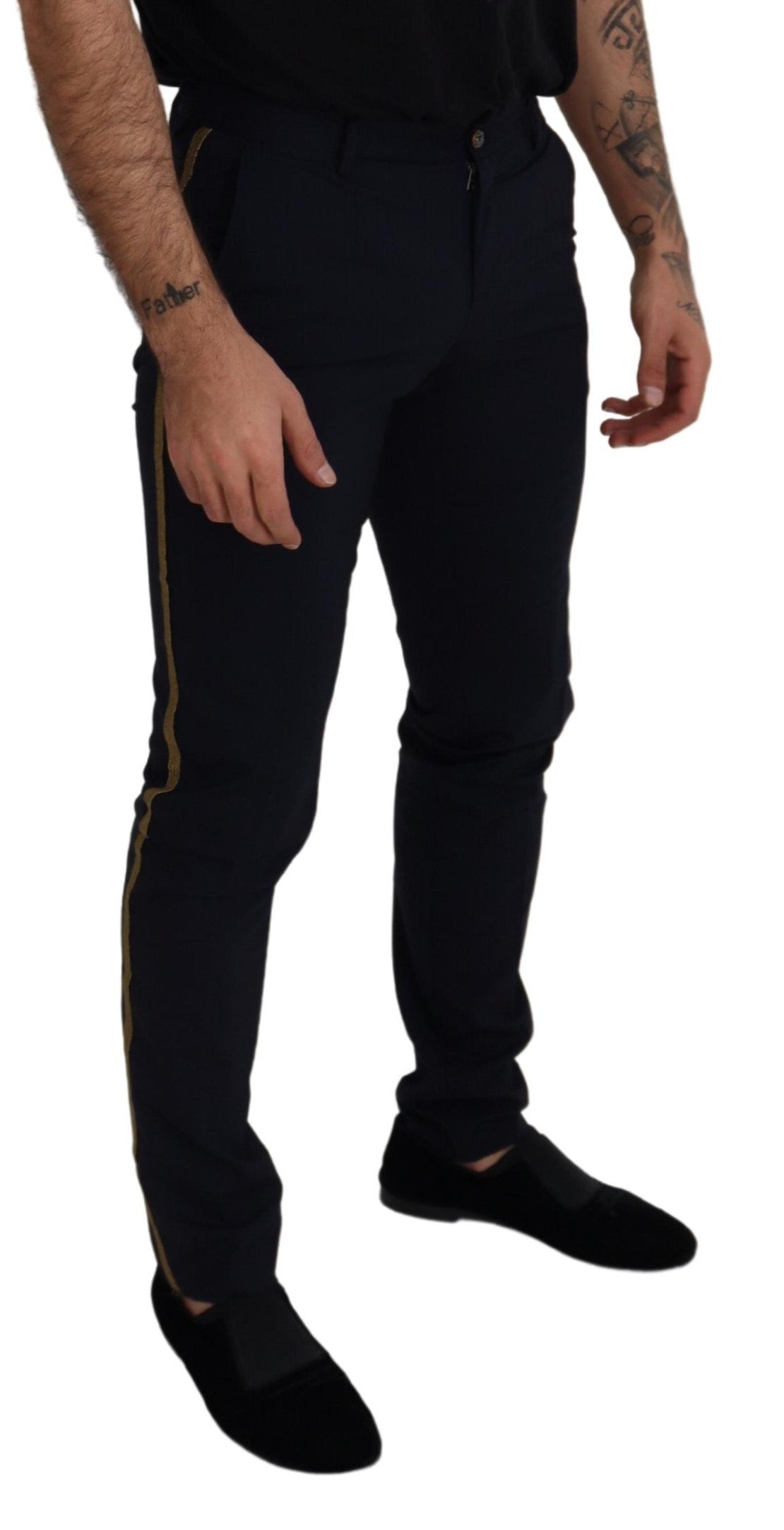 Elegant Black Wool-Blend Trousers