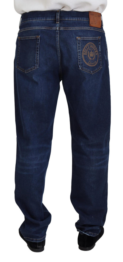 Elegante blau gewaschene Jeanshose