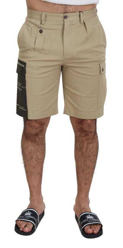 Elegante Designer-Shorts aus Baumwollmischung in Beige