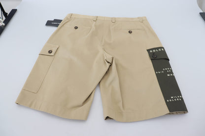 Elegante Designer-Shorts aus Baumwollmischung in Beige