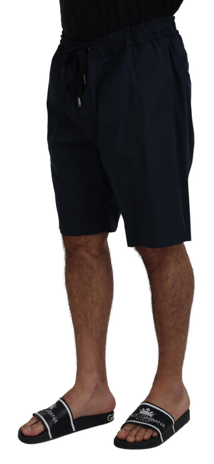 Elegante blaue Shorts aus Baumwollmischung