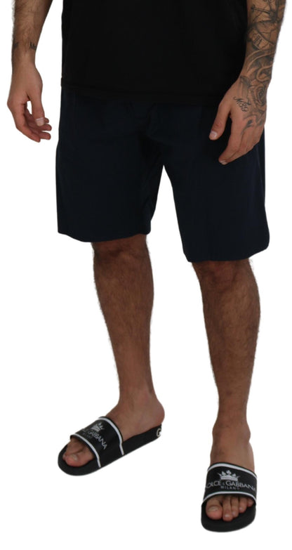 Elegante blaue Shorts aus Baumwollmischung