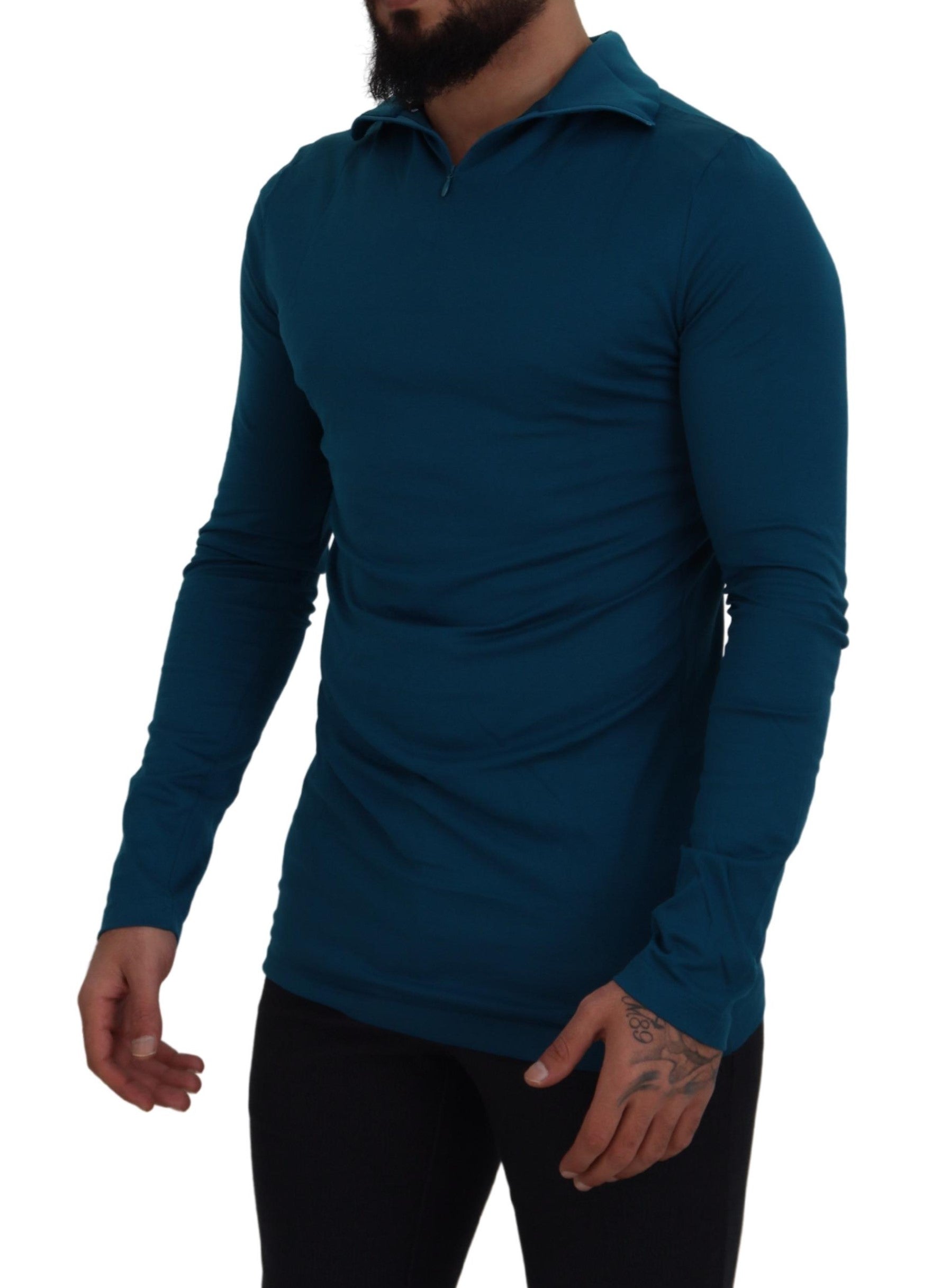 Eleganter blauer Pullover aus Baumwolle