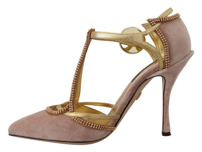 Edle rosa Kristall Pumps mit High Heels